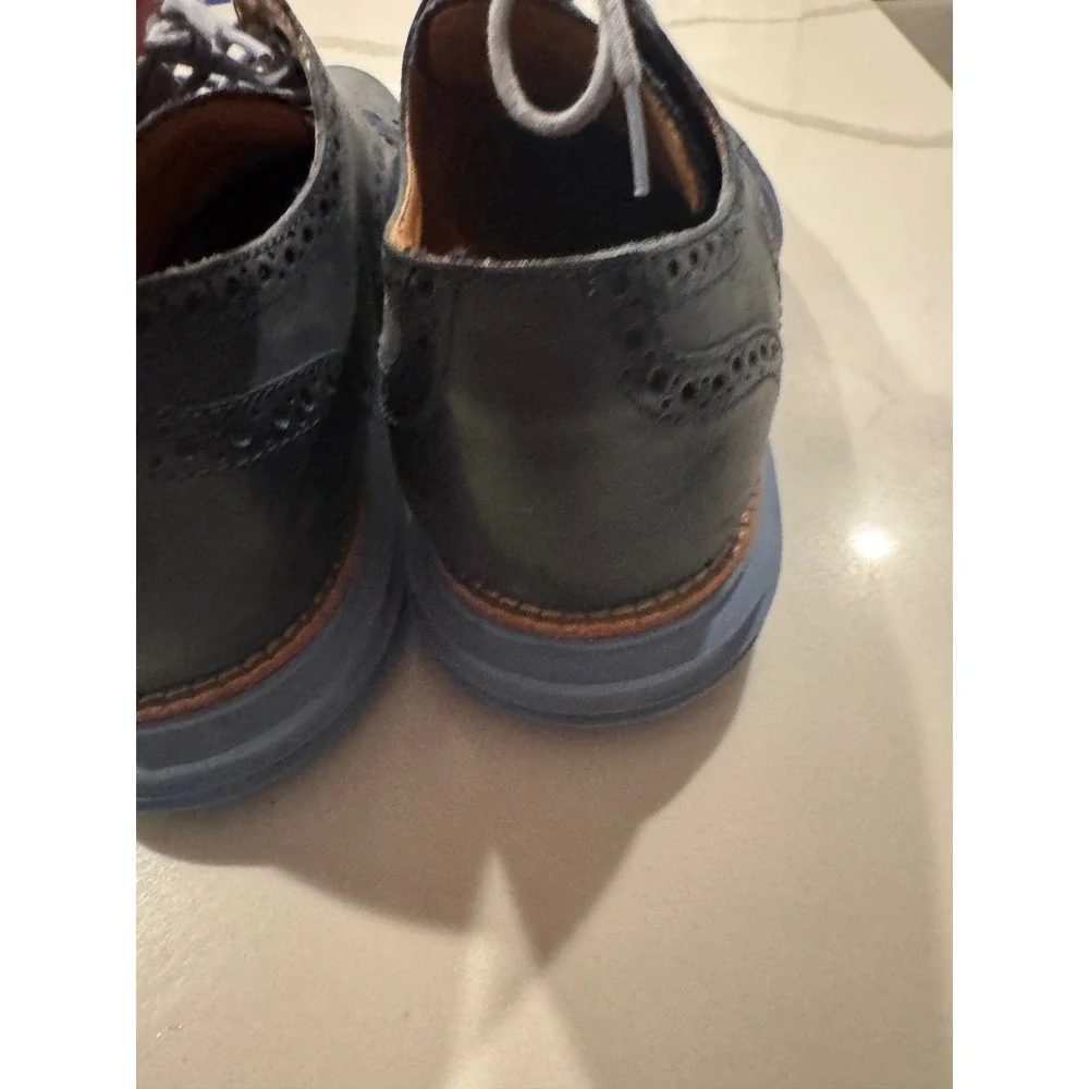 Cole Haan Lunargrand Navy Blue Leather‎ Suede Wingtip Oxford Shoes Mens 8M